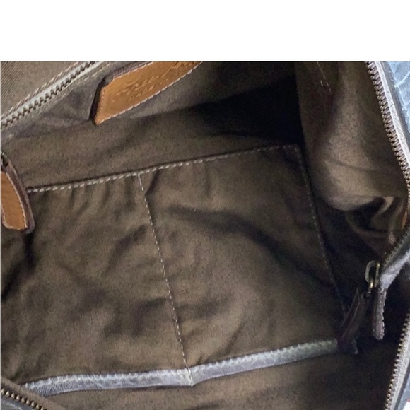 Free People Embossed Leather Italian Fold over Messenger crossbody bag Purse EUC - Picture 8 of 14